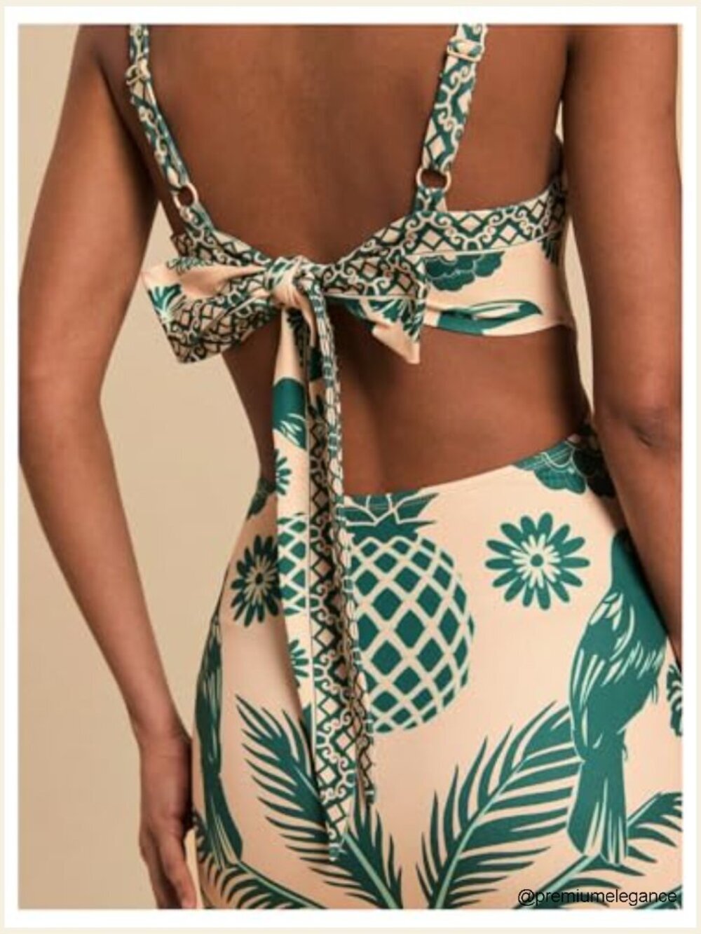 Sleeveless Maxi Dress with Tropical Print, Tie Back, and Side Split - Picture 4 of 7